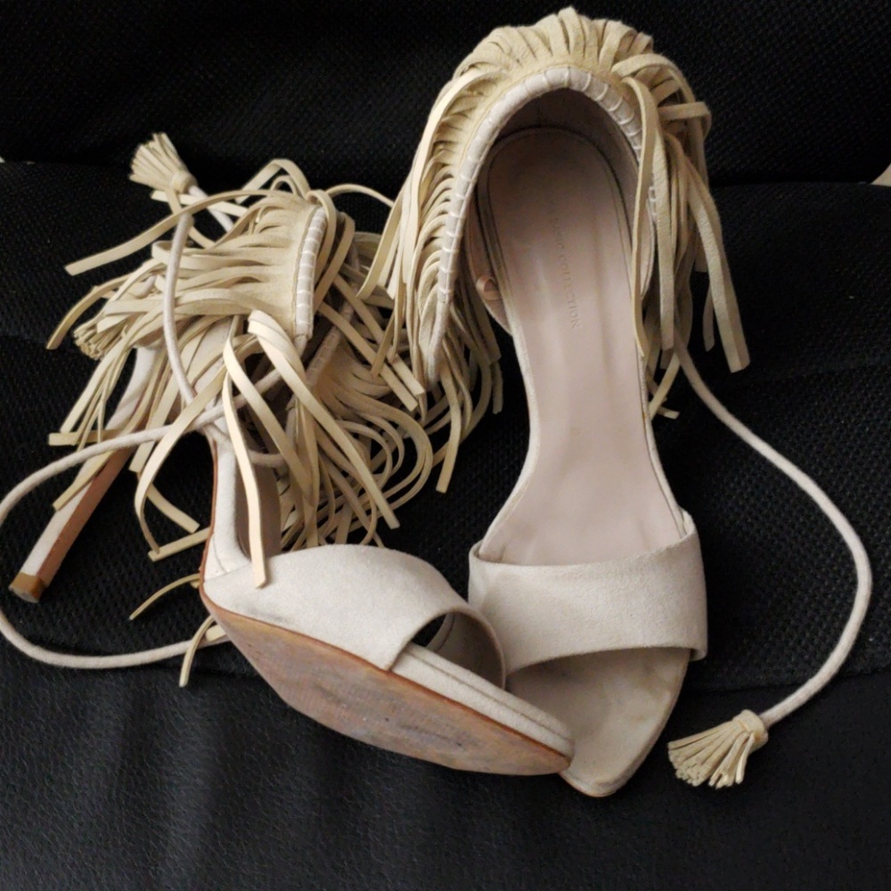 WORN ONCE FRINGE HIGH HEEL SANDALS ZARA